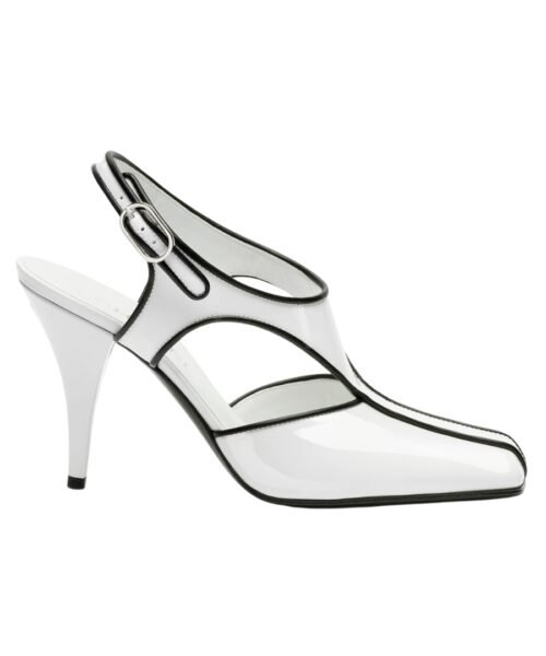 Slingbacks Weiß/Schwarz 9.5 cm