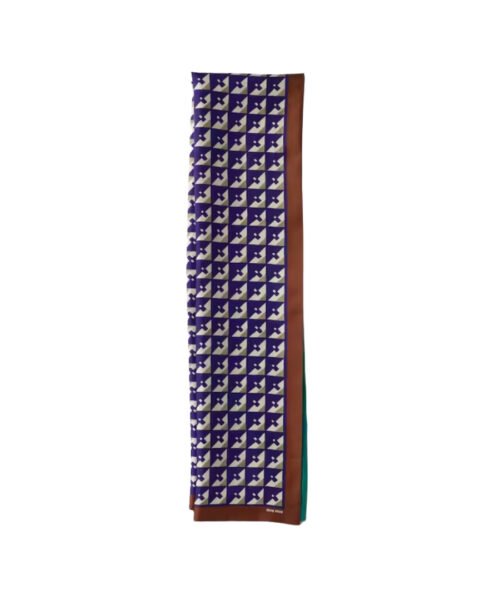 Bedruckte Seide Blau/Beige