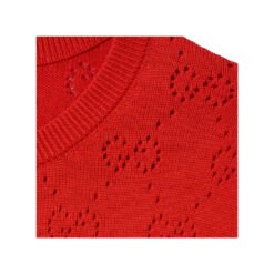 GG Pointelle Baumwollseiden-Cardigan Rot – Bild 6