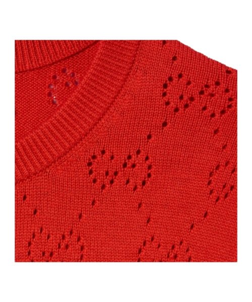 Alternative view of GG Pointelle Baumwollseiden-Cardigan Rot