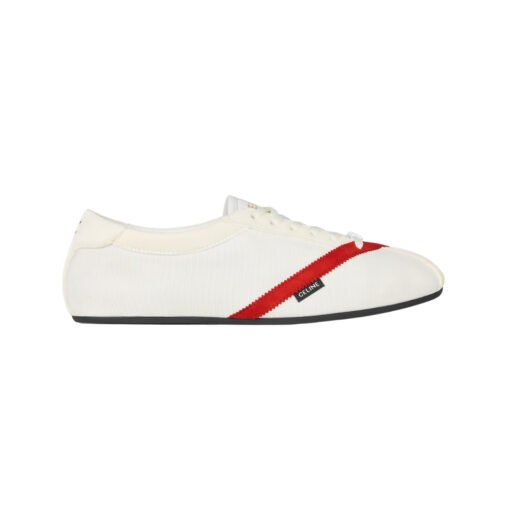 Flache Sneakers Weiß/Rot – Bild 3