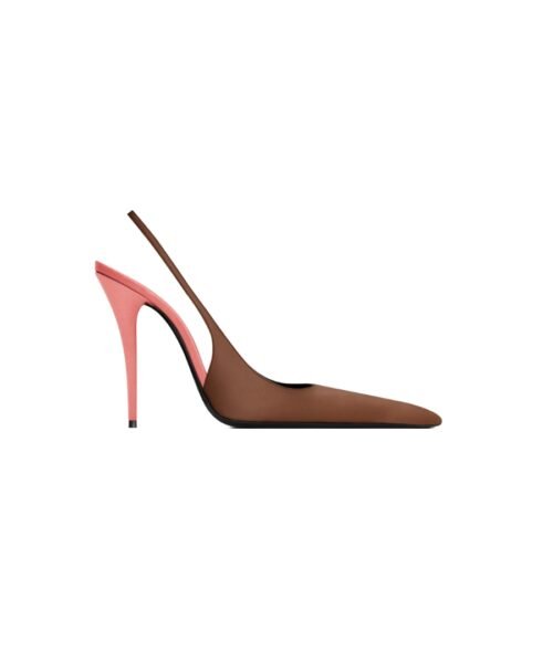 DEROCHE Slingback-Pumps aus Satin-Crêpe