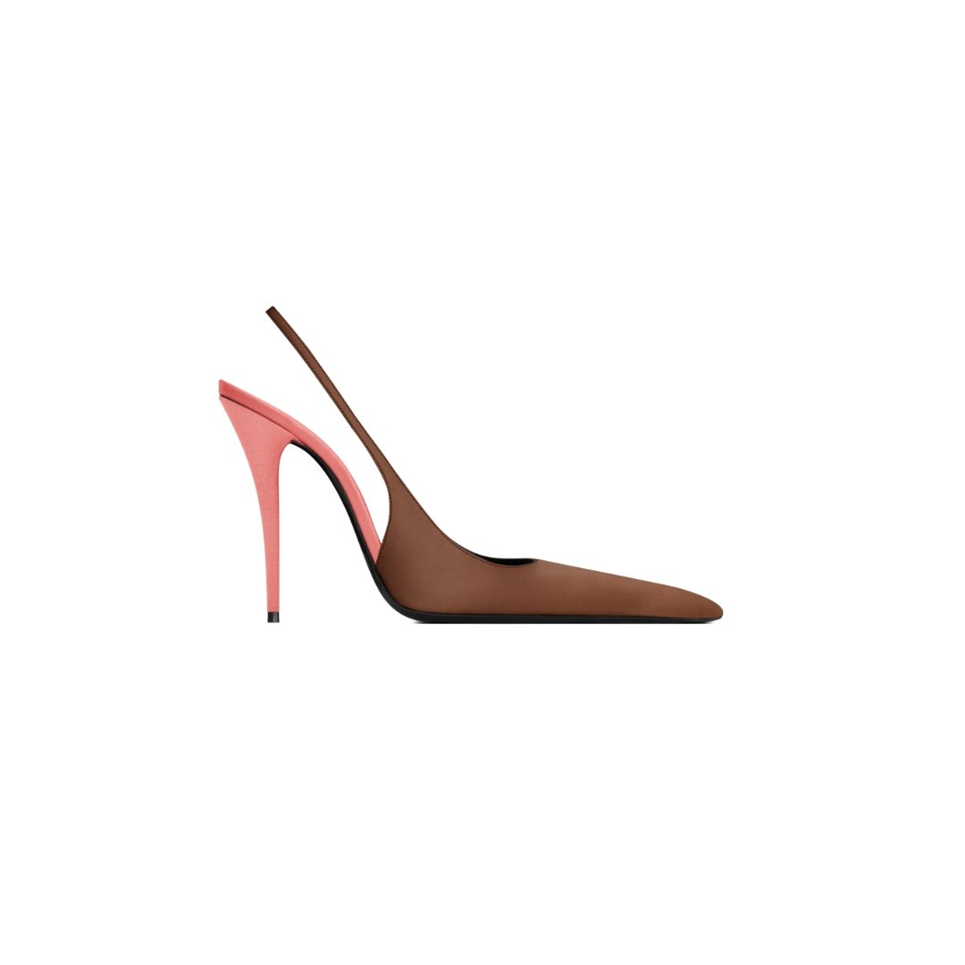 DEROCHE Slingback-Pumps aus Satin-Crêpe