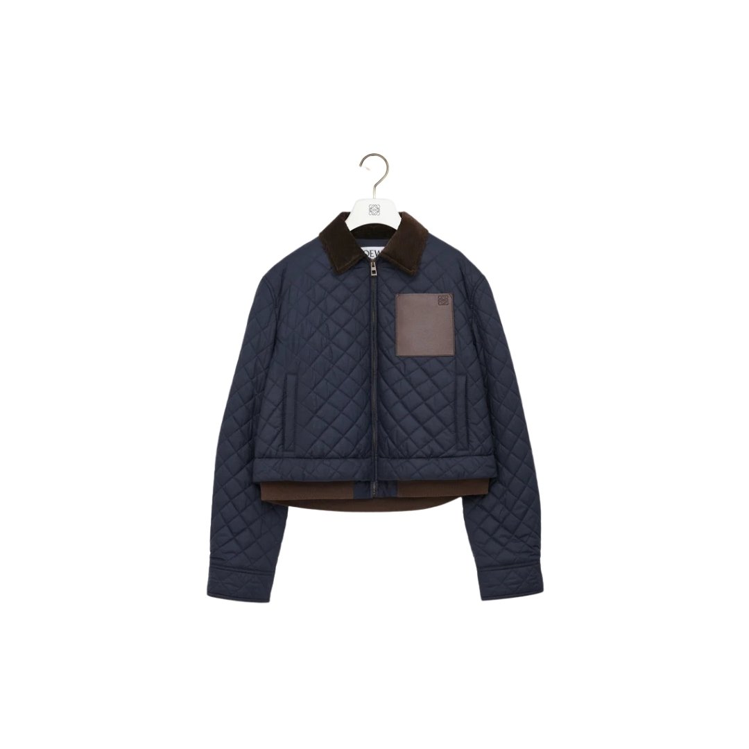 Kurze Jacke aus Funktionsgewebe Blau
