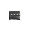 Rockstud Dreifach-Geldbörse aus genarbtem Kalbsleder 11 cm