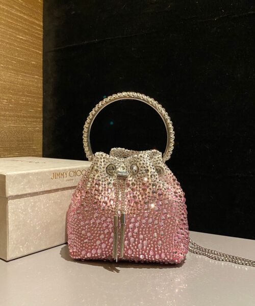 Alternative view of Pink Bon Bon Kristallverzierte Beuteltasche