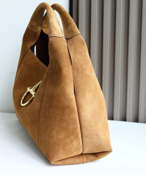 Alternative view of Softbit Maxi Schultertasche Aus Braunem Wildleder 46 cm