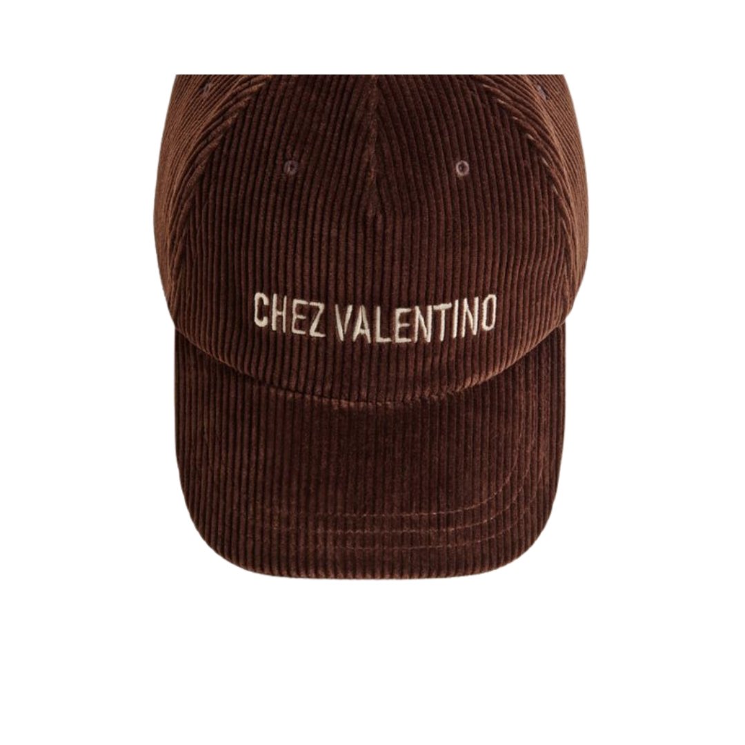 Chez Valentino Samt-Baseballkappe mit Stickerei – Bild 4