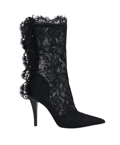 Spitzenbesetzter Stiletto Schwarz