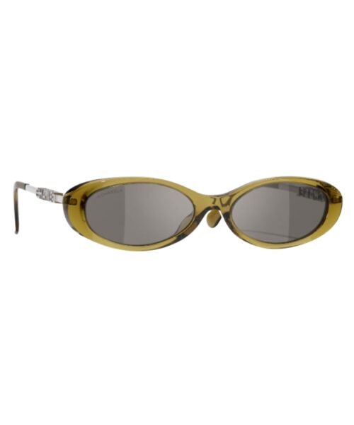 CHANEL Sonnenbrille Oval Braun