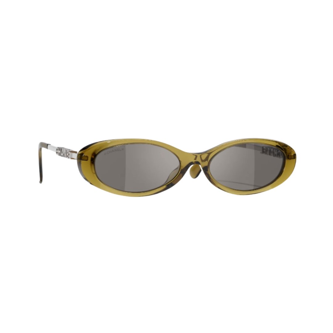 CHANEL Sonnenbrille Oval Braun