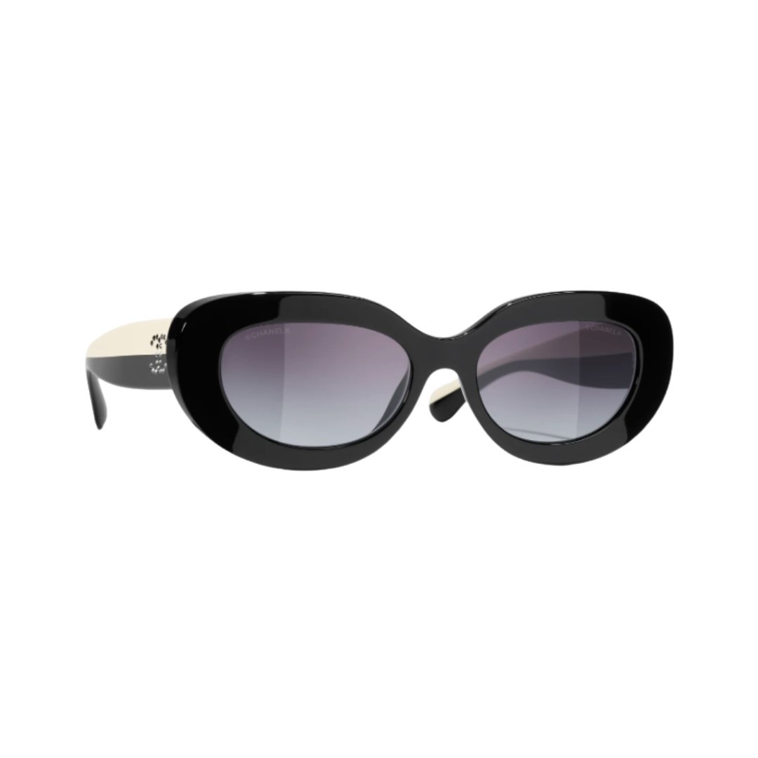 CHANEL Sonnenbrille Oval Grau