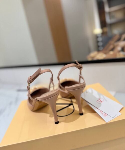 Alternative view of VLogo Metallic-Leder Slingback-Pumps