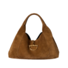 Softbit Maxi Schultertasche Aus Braunem Wildleder 46 cm
